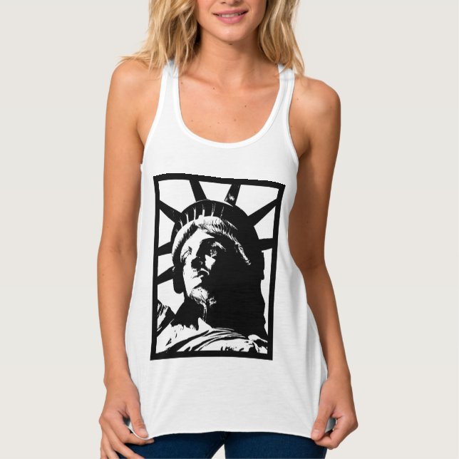 Schwarz-Weiß-Pop Art-Statue Tank Top (Vorderseite)