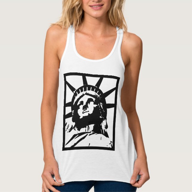 Schwarz-Weiß-Pop Art-Statue Tank Top (Vorderseite)