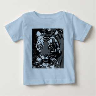 Schwarz Weiß Pop Art Tiger Baby T-shirt