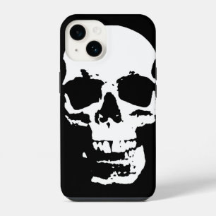 Schwarz-Weiß-Pop-Art-Totenkopf stilvoll cool iPhone 14 Hülle