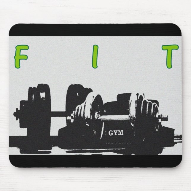 Schwarz-Weiß-Pop-Fitness Mousepad (Vorne)