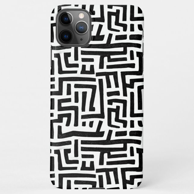 Schwarz-Weiß-Pop Kunstgeflecht iPhone Hülle (Rückseite)