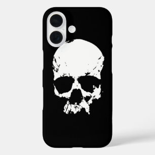 Schwarz-Weiß-Pop Skull iPhone 16 Hülle