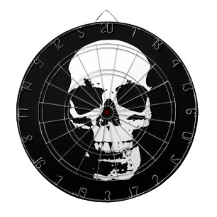 Schwarz-Weiß-Pop Skull Dartscheibe