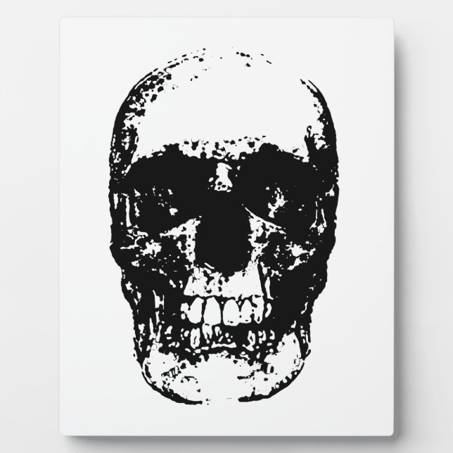 Schwarz-Weiß-Pop Skull Fotoplatte (Vorderseite)