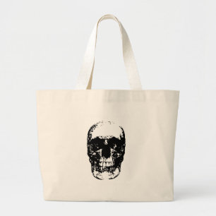 Schwarz-Weiß-Pop Skull Jumbo Stoffbeutel