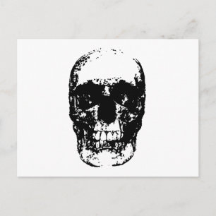 Schwarz-Weiß-Pop Skull Postkarte