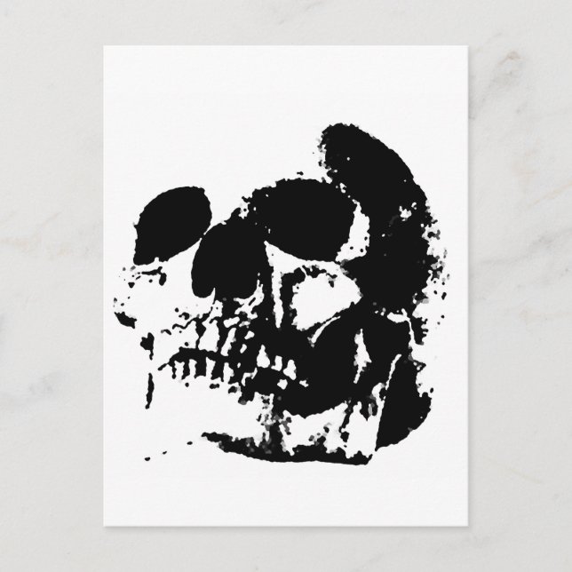 Schwarz-Weiß-Pop Skull Postkarte (Vorderseite)