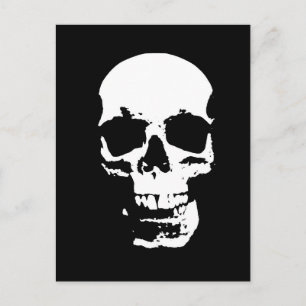 Schwarz-Weiß-Pop Skull Postkarte