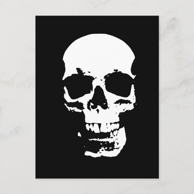 Schwarz-Weiß-Pop Skull Postkarte (Vorderseite)