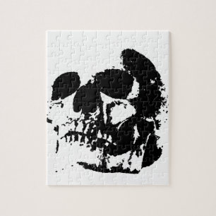 Schwarz-Weiß-Pop Skull Puzzle