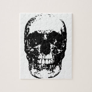 Schwarz-Weiß-Pop Skull Puzzle