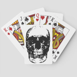 Schwarz-Weiß-Pop Skull Spielkarten