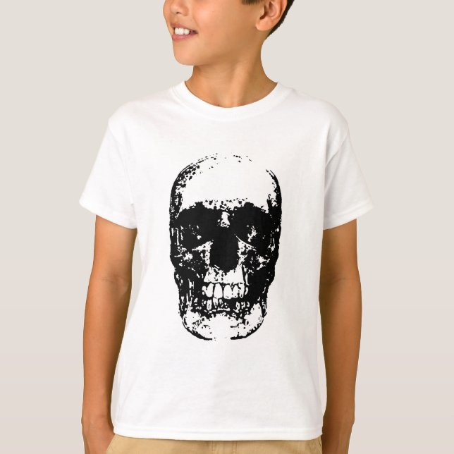 Schwarz-Weiß-Pop Skull T-Shirt (Vorderseite)