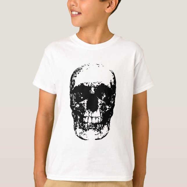 Schwarz-Weiß-Pop Skull T-Shirt (Vorderseite)