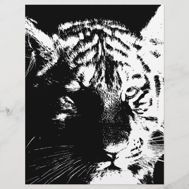 Schwarz-Weiß-Pop Tiger (Vorderseite)