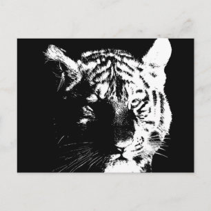 Schwarz-Weiß-Pop Tiger Postkarte