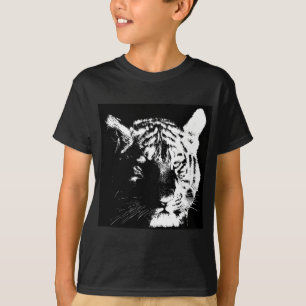 Schwarz-Weiß-Pop Tiger T-Shirt
