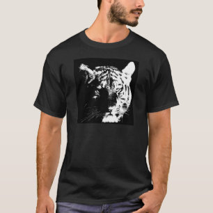 Schwarz-Weiß-Pop Tiger T-Shirt