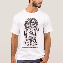 Schwarz-Weiß-Portrait auf Weiß T-Shirt