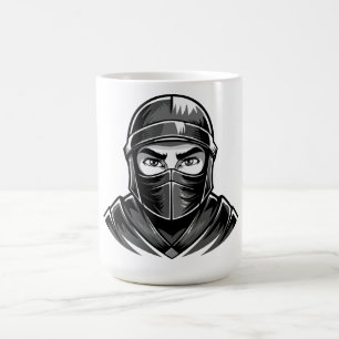 Schwarz-weiß-Porträtkopf eines männlichen Kriegers Kaffeetasse