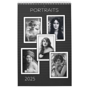 Schwarz-Weiß-Porträts Vintage-Porträts Kalender