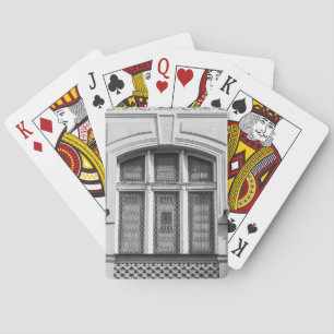 Schwarz-Weiß-Prag-Fenster Spielkarten