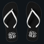 Schwarz-Weiß-Preppy-Script-Monogramm Flip Flops<br><div class="desc">BITTE KONTAKTIEREN SIE MICH VOR DER BESTELLUNG MIT IHREN MONOGRAMM-INITIALEN IN DIESER BESTELLUNG: ERSTE, LETZTE, MITTLERE. Ich werde Ihre Monografie anpassen und Ihnen den Link zu bestellen. Bitte warten Sie bis ich Ihnen den Link mit Ihrem individuellen Design geschickt habe. Niedliche Preppy drehe Sandalen personalisiert mit einem benutzerdefinierten Skript-Monogramm drehen....</div>