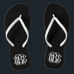 Schwarz-Weiß-Preppy-Script-Monogramm Flip Flops<br><div class="desc">BITTE KONTAKTIEREN SIE MICH VOR DER BESTELLUNG MIT IHREN MONOGRAMM-INITIALEN IN DIESER BESTELLUNG: ERSTE, LETZTE, MITTLERE. Ich werde Ihre Monografie anpassen und Ihnen den Link zu bestellen. Bitte warten Sie bis ich Ihnen den Link mit Ihrem individuellen Design geschickt habe. Niedliche Preppy drehe Sandalen personalisiert mit einem benutzerdefinierten Skript-Monogramm drehen....</div>