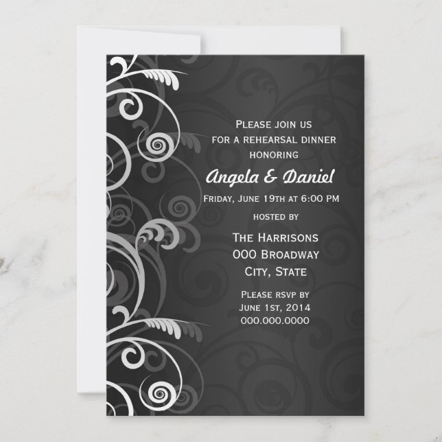 Schwarz-Weiß-Probe Einladung (Vorderseite)