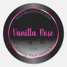 Schwarz-Weiß-Produktetikett Glamour-Rosa-Rahmen