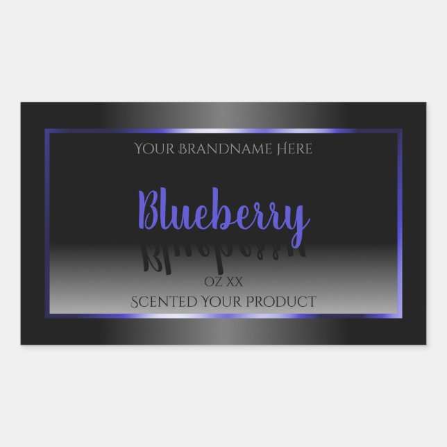 Schwarz-Weiß-Produktetiketten Schimmerblau Rechteckiger Aufkleber (Vorderseite)
