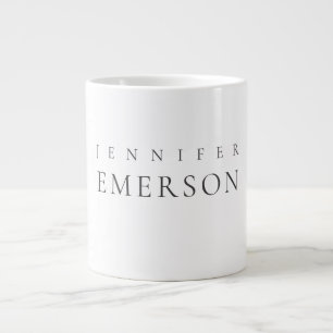 Schwarz weiß professionell minimalistisches modern Jumbo-Tasse