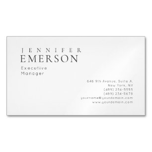 Schwarz weiß professionell minimalistisches modern magnetische visitenkarte