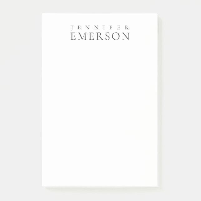 Schwarz weiß professionell minimalistisches modern post-it klebezettel (Vorderseite)