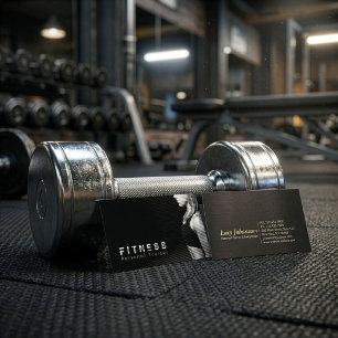 Schwarz Weiß Professioneller Fitness Personal Trai Visitenkarte