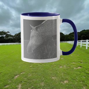 Schwarz-Weiß-Profil Portrait Art Tasse