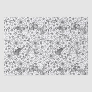 Schwarz-Weiß-Protea-Wildblume Seidenpapier