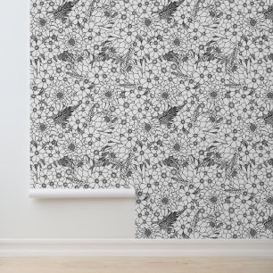 Schwarz-Weiß-Protea-Wildblume Tapete