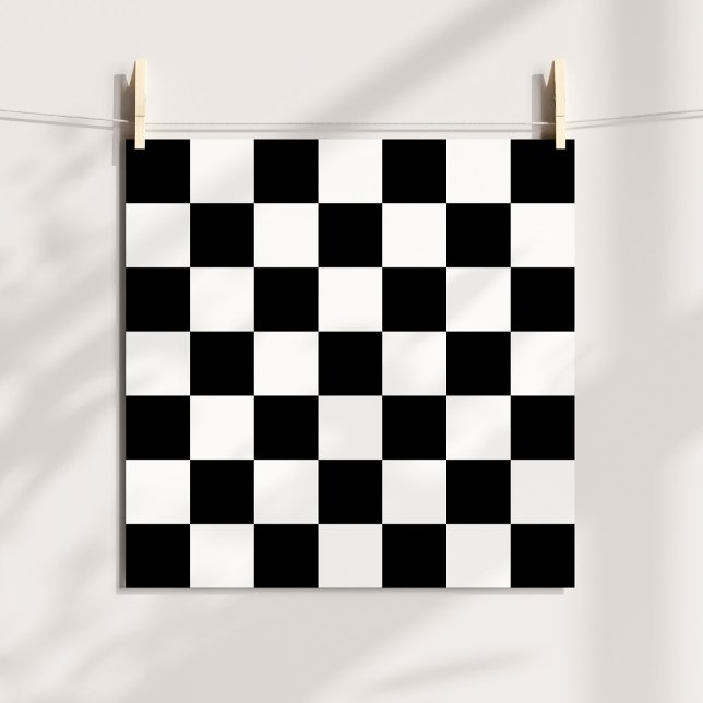 Schwarz-Weiß-Prüfmuster Poster (Black & White Checkered Pattern Poster)