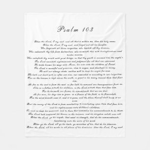 Schwarz-Weiß-Psalm 103 Schrift Moderner Text Fleecedecke