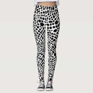 Schwarz-Weiß-Psychedelic-Skin-Muster Leggings