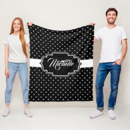 Schwarz-Weiß-Punkte Fleecedecke