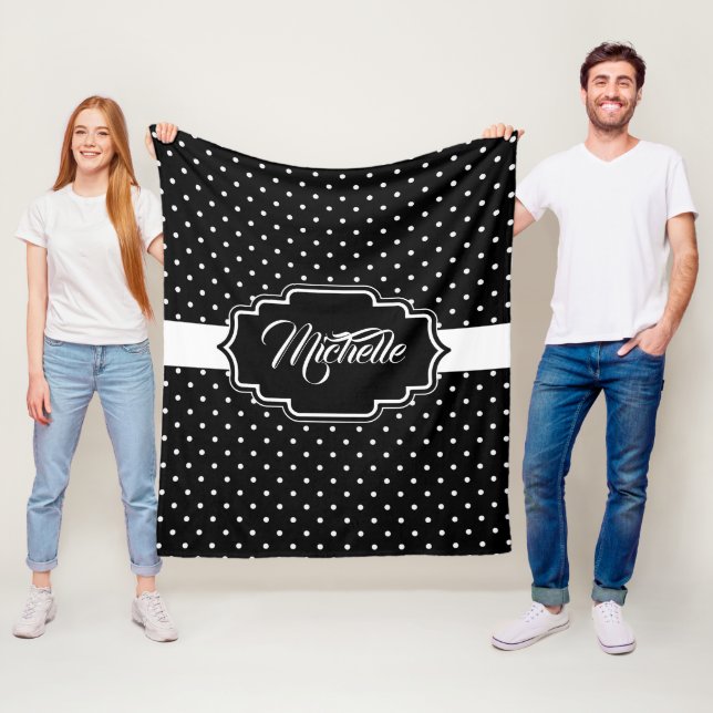 Schwarz-Weiß-Punkte Fleecedecke (Beispiel)