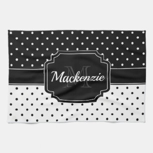 Schwarz-Weiß-Punkte Geschirrtuch