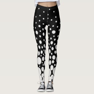 Schwarz-Weiß-Punkte Leggings