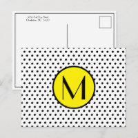 Schwarz-Weiß-Punkte mit gelbem Monogramm