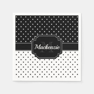 Schwarz-Weiß-Punkte Serviette