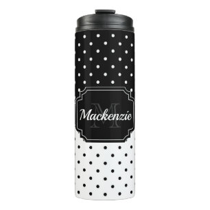 Schwarz-Weiß-Punkte Thermosbecher
