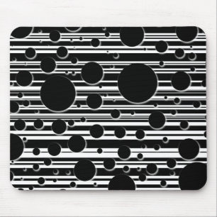 Schwarz-Weiß-Punkte und -Streifen Mousepad